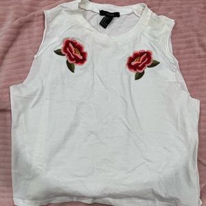 Floral sleeveless t-shirt
